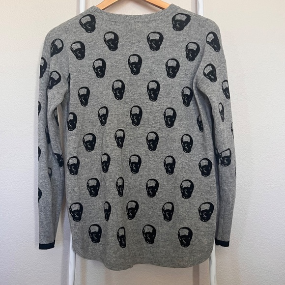 Catherine Malandrino Cashmere Skulls Sweater - Gray and Black - Size Small - - Picture 5 of 10